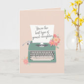  typemachine & floral Best type kleindochter Kaart (Gele Bloem)