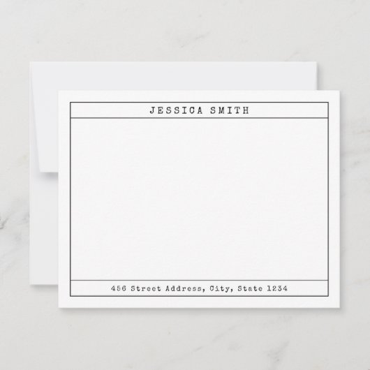  typemachine gepersonaliseerde naam notitiekaartje (Voorkant)