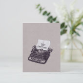 Typemachine Happy Birthday Cupcake Briefkaart (Staand voorkant)