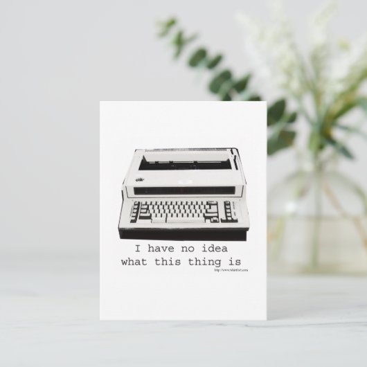 Typemachine Huh? Briefkaart (Staand voorkant)