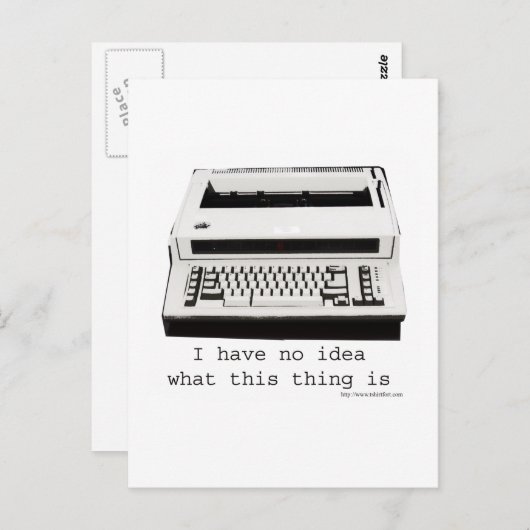 Typemachine Huh? Briefkaart (Voorkant / Achterkant)