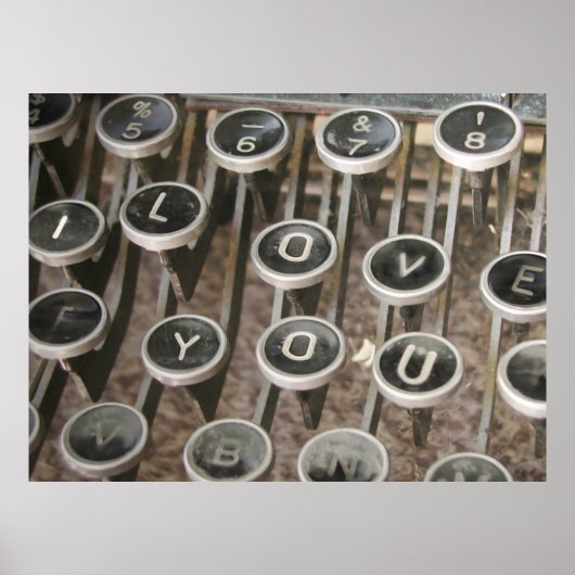 typemachine Keys "Ik hou van je" Poster (Voorkant)