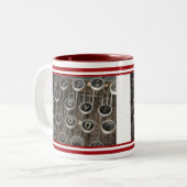 Typemachine Keys "Ik hou van je" Tweekleurige Koffiemok (Voorkant links)