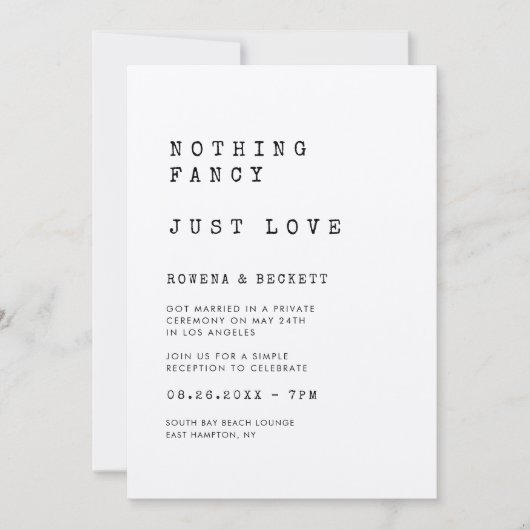  typemachine kraft Niets fancy Gewoon liefde Kaart (Voorkant)