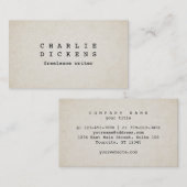 Typemachine lettertype ruw oud papier look visitekaartje (Voorkant / Achterkant)