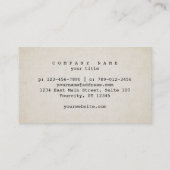 Typemachine lettertype ruw oud papier look visitekaartje (Achterkant)