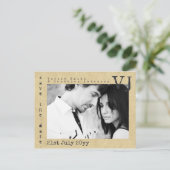 Typemachine Lettertype Save The Date Huwelijk VOEG Aankondigingskaart (Staand voorkant)