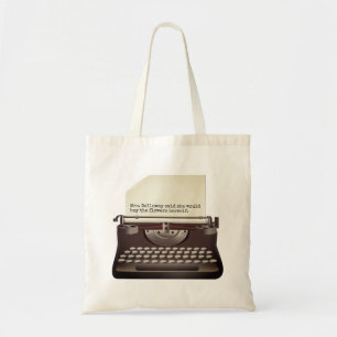  typemachine met leeg papier [aangepast] tote bag