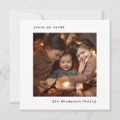 typemachine Peace on Earth Kerstfoto Feestdagenkaart (Voorkant)