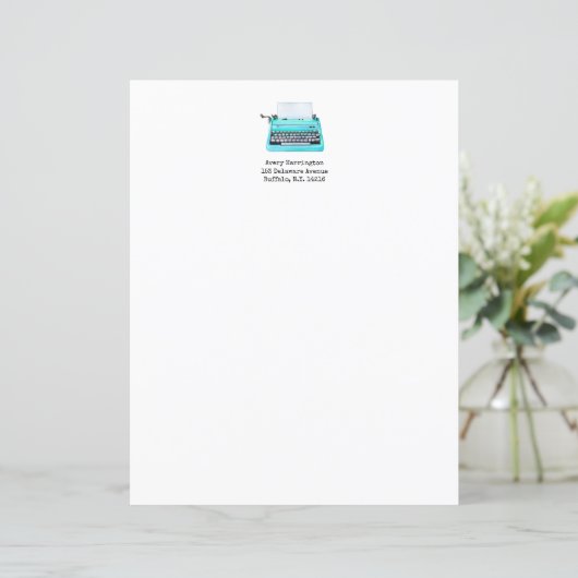 typemachine Retro 60s Cute Monogram Aqua (Staand voorkant)