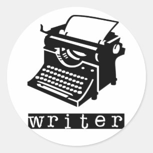 Typemachine Ronde Sticker