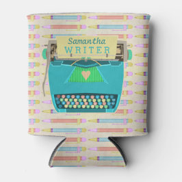 Typemachine Schrijver Retro Mid-Century Modern Cus Blikjeskoeler