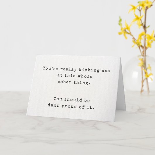 Typemachine Simple Celebrate Sober Milestone Kaart (Gele Bloem)