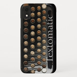  typemachine toetsen zwart sepia antiek grappig Case-Mate iPhone case