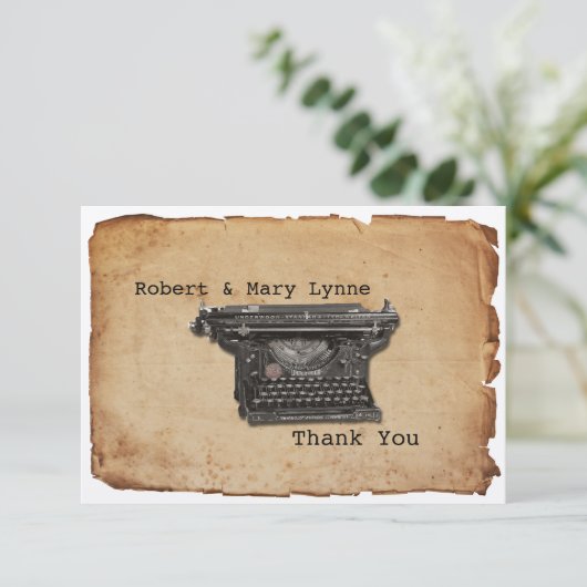  typemachine - Vat personaliseren - Dank u Bedankkaart (Staand voorkant)