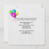 Typemachine Verjaardagsfeestje Uitnodiging (Achterkant)