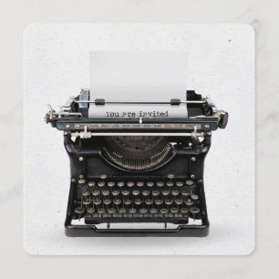 Typemachine Verjaardagsfeestje Uitnodiging