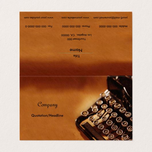 Typemachine Visitekaartje (Buitenkant ongevouwen)