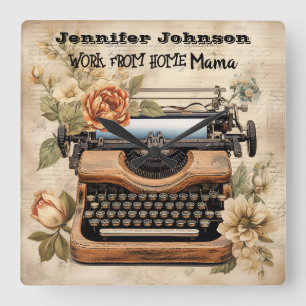  typemachine werk van huis mam wandklok