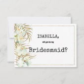 typemachine witgouden orchidee bruidsmeisje kaart (Voorkant)
