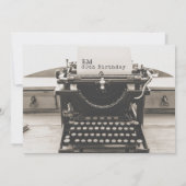 Typemachineletter 60e verjaardagsuitnodigingen Vin Kaart (Achterkant)