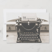 Typemachinelettertype Verjaardag (ELK) Uitnodiging (Achterkant)