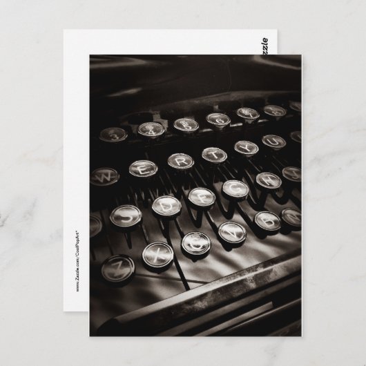  typemachines in zwart-wit briefkaart (Voorkant / Achterkant)