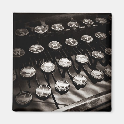 typemachines in zwart-wit magneet (Voorkant)