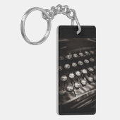 typemachines in zwart-wit sleutelhanger (Voorkant Links)