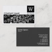 Typemachinesleutels - Monogram en paneel - Zwart Visitekaartje (Voorkant / Achterkant)