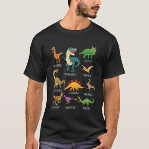 Typen dinosaurussen voor grafische weergave t-shirt