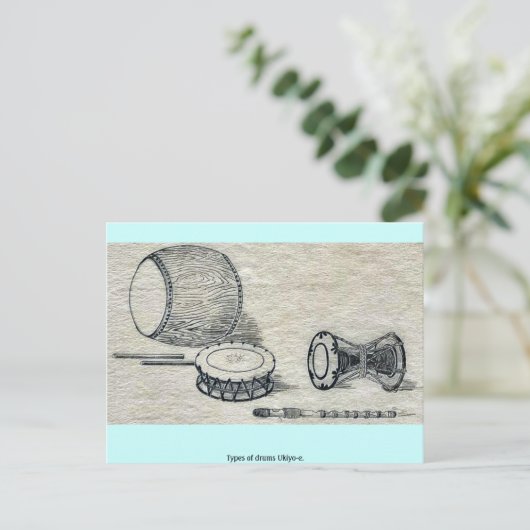 Typen drums Ukiyo-e. Briefkaart (Staand voorkant)