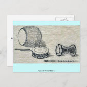 Typen drums Ukiyo-e. Briefkaart (Voorkant / Achterkant)