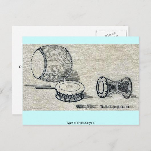Typen drums Ukiyo-e. Briefkaart (Voorkant / Achterkant)