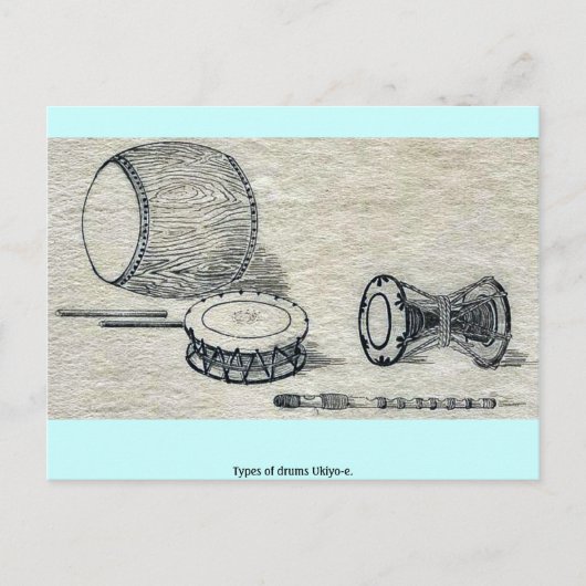 Typen drums Ukiyo-e. Briefkaart (Voorkant)