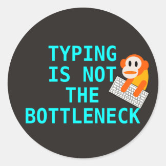 Typen is niet het knelpunt (sticker) ronde sticker