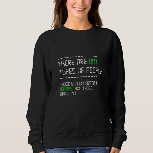 Typen personen Computer Nerd Binary Code Programm Trui (Voorkant)