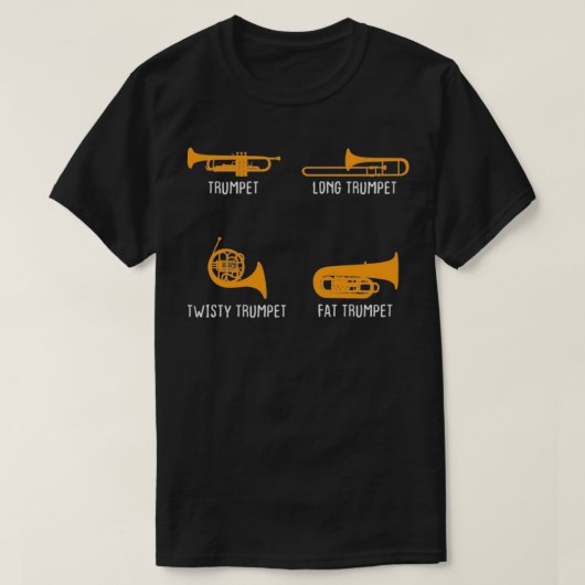 Typen Trumpet-markeringstrompeter T-shirt (Design voorkant)
