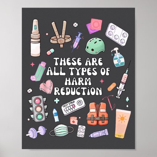 Types Of Harm Reduction Overdose Awareness Social  Poster (Voorkant)