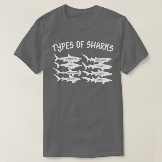 Types Of Sharks T-shirt (Design voorkant)