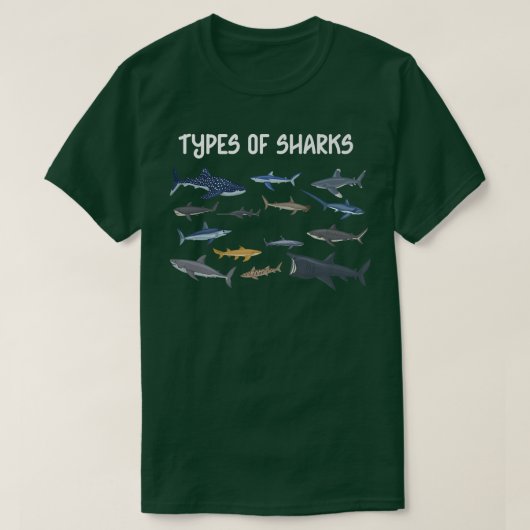 Types Of Sharks T-shirt (Design voorkant)