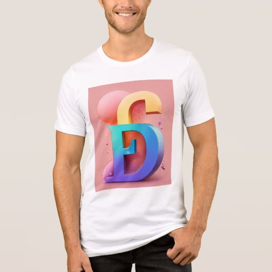 Typetrio 3D Designer Letter T-shirt (Voorkant)