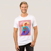 Typetrio 3D Designer Letter T-shirt (Voorkant volledig)