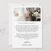 Typewriter 2 foto Merry Married Wedding Christmas Bedankkaart (Achterkant)