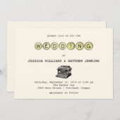 Typewriter bruiloft uitnodiging (Voorkant / Achterkant)
