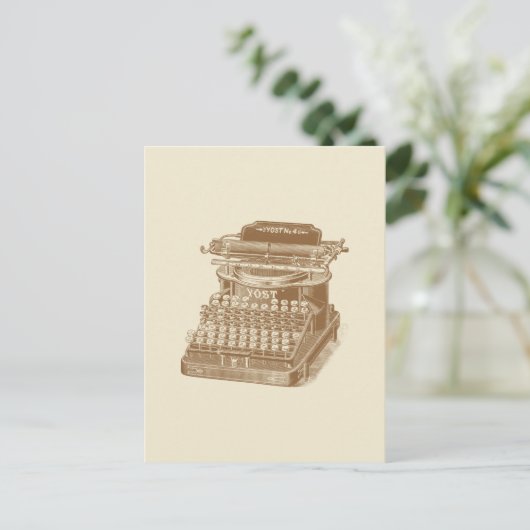  Typewriter Bruin Type Schrijfmachine Briefkaart (Staand voorkant)