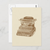  Typewriter Bruin Type Schrijfmachine Briefkaart (Voorkant / Achterkant)