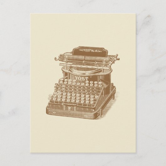  Typewriter Bruin Type Schrijfmachine Briefkaart (Voorkant)
