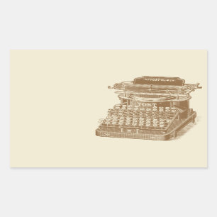  Typewriter Bruin Type Schrijfmachine Rechthoekige Sticker
