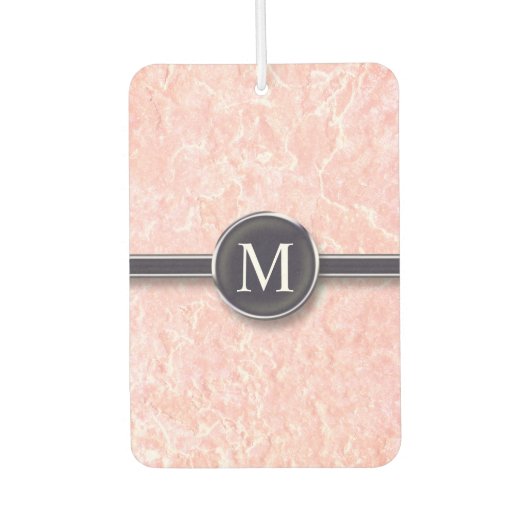 Typewriter Button Monogram with Marbled Background Luchtverfrisser (Voorkant)